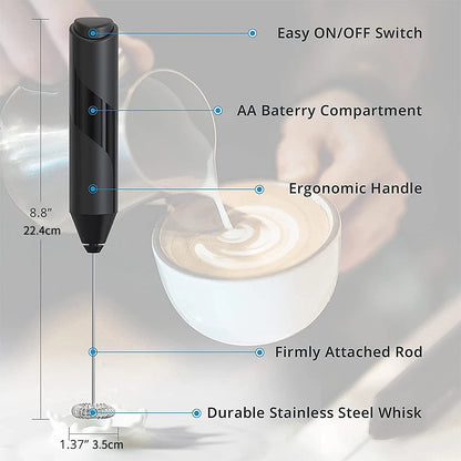 Electric Milk Frother Coffee Maker Handheld Whisk Beater Foam Maker Drink Mixer with Stand Kitchen Milk Coffee Egg Stirring Tool